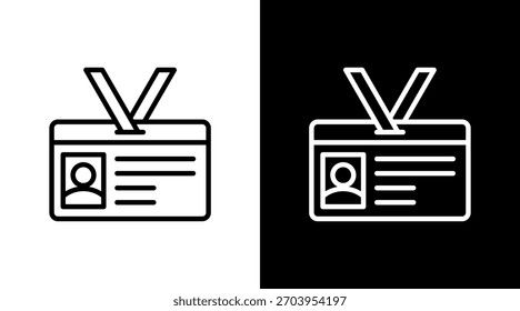 Design de Conjunto de Ícones Brancos de Crachá de Trabalho