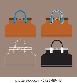 Workbag-Aktenkoffer-Vektorgrafik-Set mit mehreren Stilen