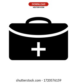 Icono de bolsa de trabajo o logotipo símbolo de signo aislado ilustración vectorial - iconos vectoriales de estilo negro de alta calidad
