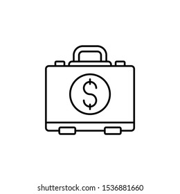 Work bag icon. Simple line, outline vector of office icons for ui and ux, website or mobile application on white background