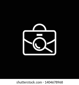 Work Bag Line Art Logo Icon Vector. Vacancy Search Work Logo