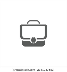 Work bag, suitcase, homework logo vector icon with flat design. Eps 10 Editable.