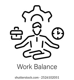 Ícone de saldo de trabalho em estilo linear 