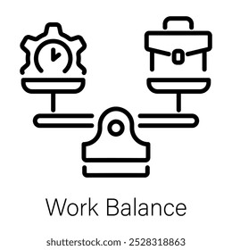 Icono de equilibrio de trabajo en estilo lineal 