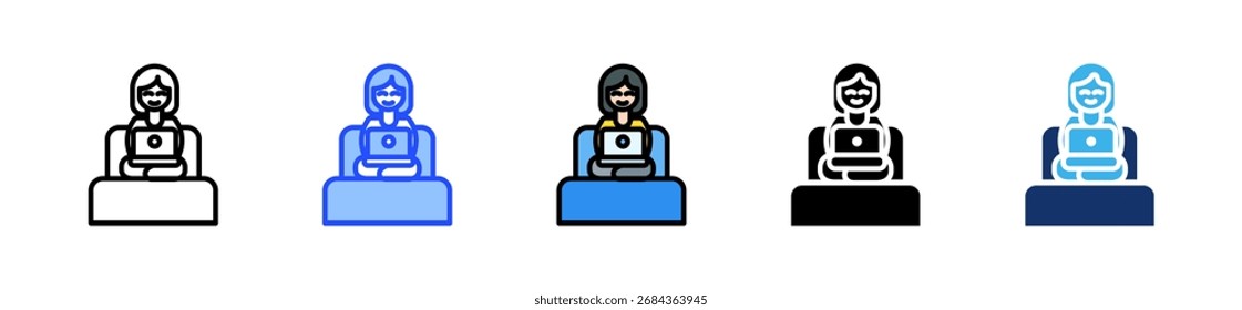 Trabajar desde la Colección del icono de la cama con múltiples estilos