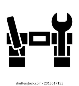 Icono De Glifo Del Vector Del Cinturón De Trabajo Para Uso Personal Y Comercial.
