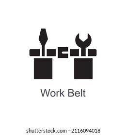 Work Belt vector Solid Icon Design illustration. Home Improvements Symbol on White background EPS 10 File