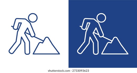 Work Blue And White Icon Style Collection