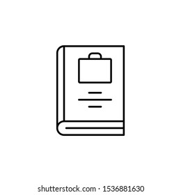 Work book icon. Simple line, outline vector of office icons for ui and ux, website or mobile application on white background