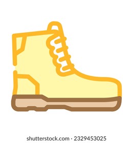 Arbeitstiefel für Bauingenieure, Farbsymbol Vektorgrafik. Werkstiefel für Bauingenieurzeichen. einzelne Symbolillustration