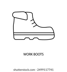 work boots concept line icon. Simple element illustration. work boots concept outline symbol design.