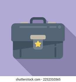 Work briefcase icon flat vector. Event time. People meeting