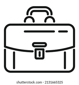 Work briefcase icon outline vector. Case bag. Office suitcase