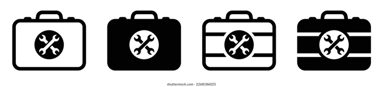 Work briefcase icon. Wrench bag icon, vector illustration