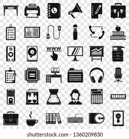 Work briefcase icons set. Simple style of 36 work briefcase vector icons for web for any design