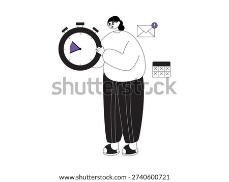 Work burdening workers, deadline cartoon vector illustration.