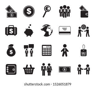 work and business icon set design, management workforce financial corporate investment and occupation theme Vector illustration