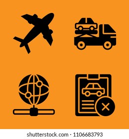 work, business, security and global icons set. Vector illustration for web and design