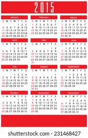 work calendar 2015