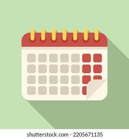 Work Calendar Icon Flat Vector. Office Time. Clock Hour