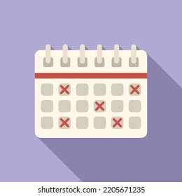 Work Calendar Icon Flat Vector. Office Time. Clock Hour