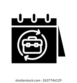 Work Calendar. Icon Glyph Vector Illustration
