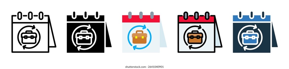 Work Calendar Icon Multiple Style Vector Illustration