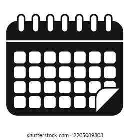 Work Calendar Icon Simple Vector. Office Time. Clock Hour