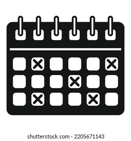 Work Calendar Icon Simple Vector. Office Time. Clock Hour