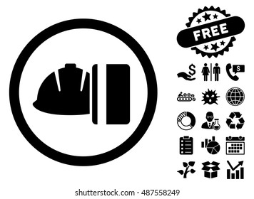 Work Card Payment icon with free bonus pictures. Vector illustration style is flat iconic symbols, black color, white background.