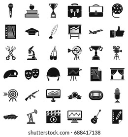Work for career icons set. Simple style of 36 work for career vector icons for web isolated on white background