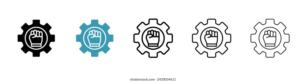 Arbeitsfeier Vektor Icon Set. Arbeiterurlaub-Symbol, Vektorsymbol für UI-Design.