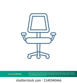 Work Chair Icon Vector Logo Template Illustration Design. Vector EPS 10.