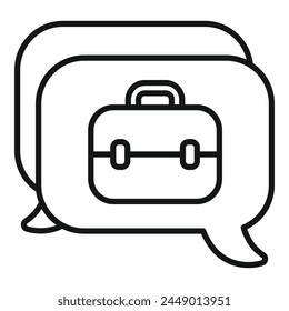 Work chat vacancy icon outline vector. Applicant top expert. Professional staff find