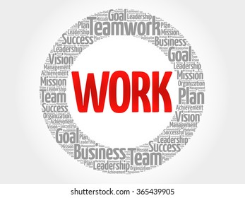 Work circle word cloud, business concept