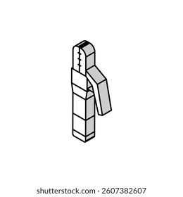 work clamp welding machine isometric icon vector. work clamp welding machine sign. isolated symbol illustration