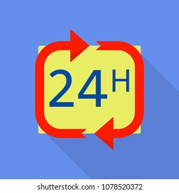 Work clock icon. Flat illustration of work clock vector icon for web