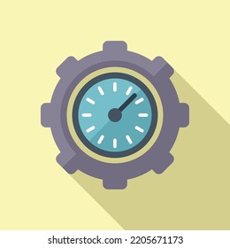 Work clock icon flat vector. Work time. Home schedule