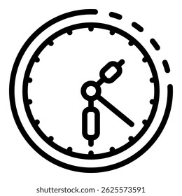 Work clock icon. Outline work clock vector icon for web design isolated on white background