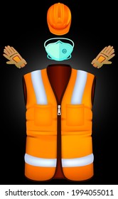work clothing pack for your safety first and wearing mask.