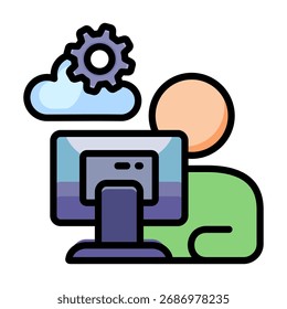 Elemento De Ícone De Nuvem De Trabalho Para Design