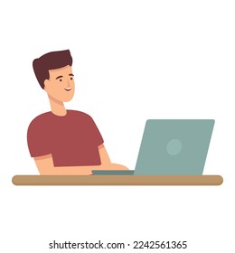 Work coding icon cartoon vector. Computer electronic. Smart software