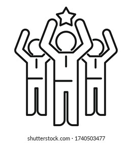 Work collaboration icon. Outline work collaboration vector icon for web design isolated on white background