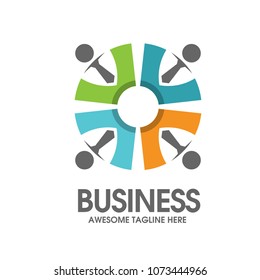 work community colorful logo template. Teamwork and Social logo vector
