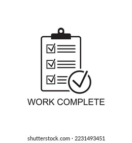 work complete icon , business icon