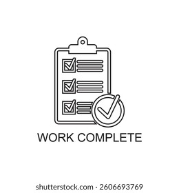 work complete icon , business icon