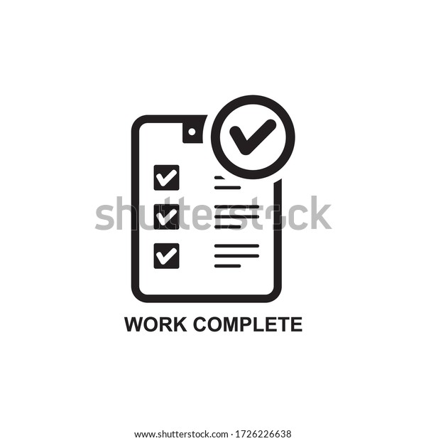 WORK COMPLETE ICON ,
DOCUMENT DONE ICON