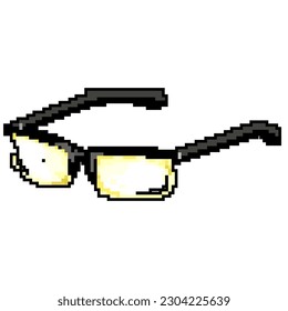 work computer glasses game pixel art retro vector. bit work computer glasses. old vintage illustration