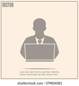 Work at the computer icon