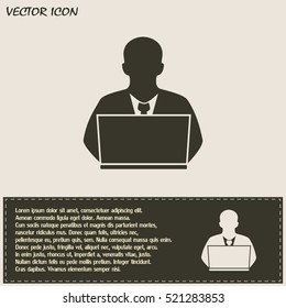 Work at the computer icon